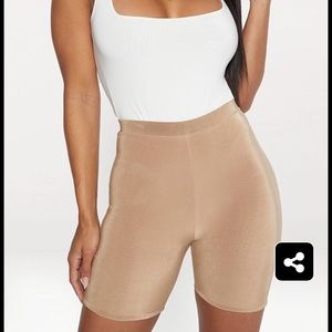 Tan biker shorts